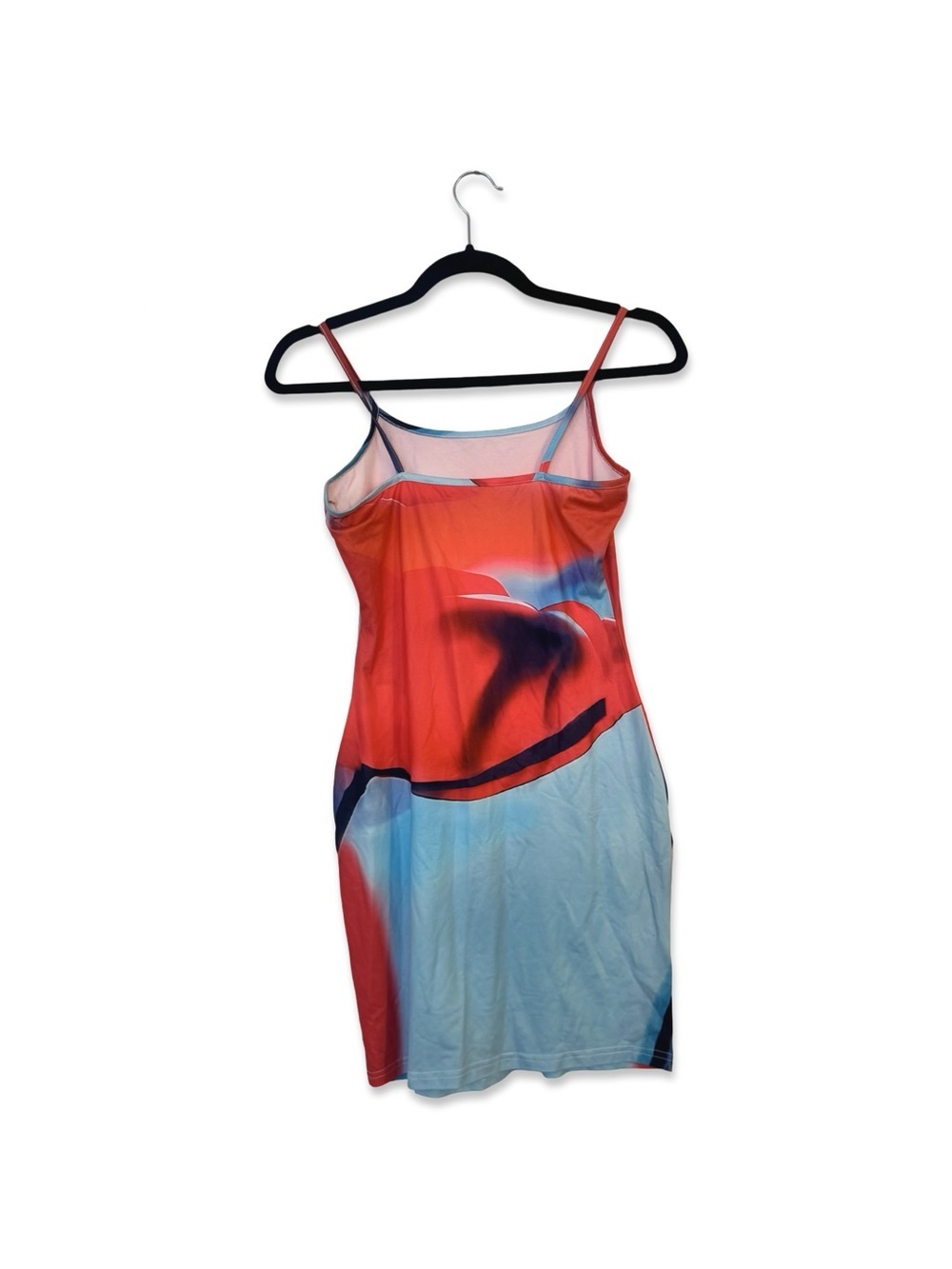 Women’s Colorblock Slip Mini Dress in Coral and Sky Blue | Small | NWOT - Picture 4 of 4